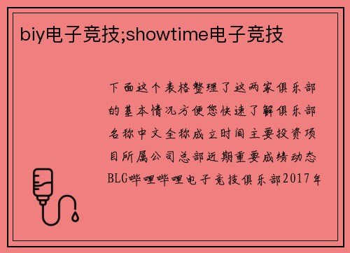 biy电子竞技;showtime电子竞技